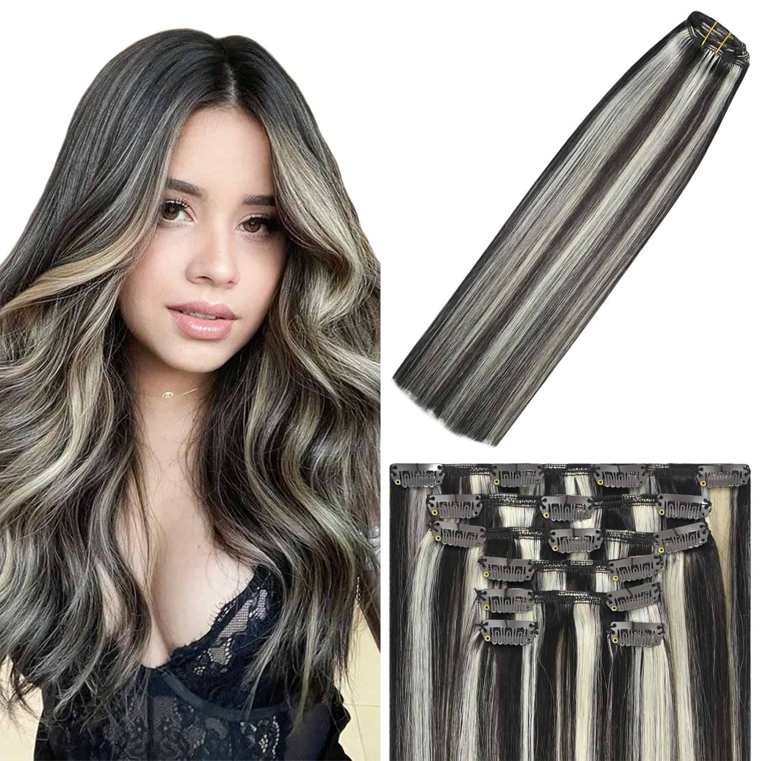Extensiones de Cabello Clip en Balayage Highlights de