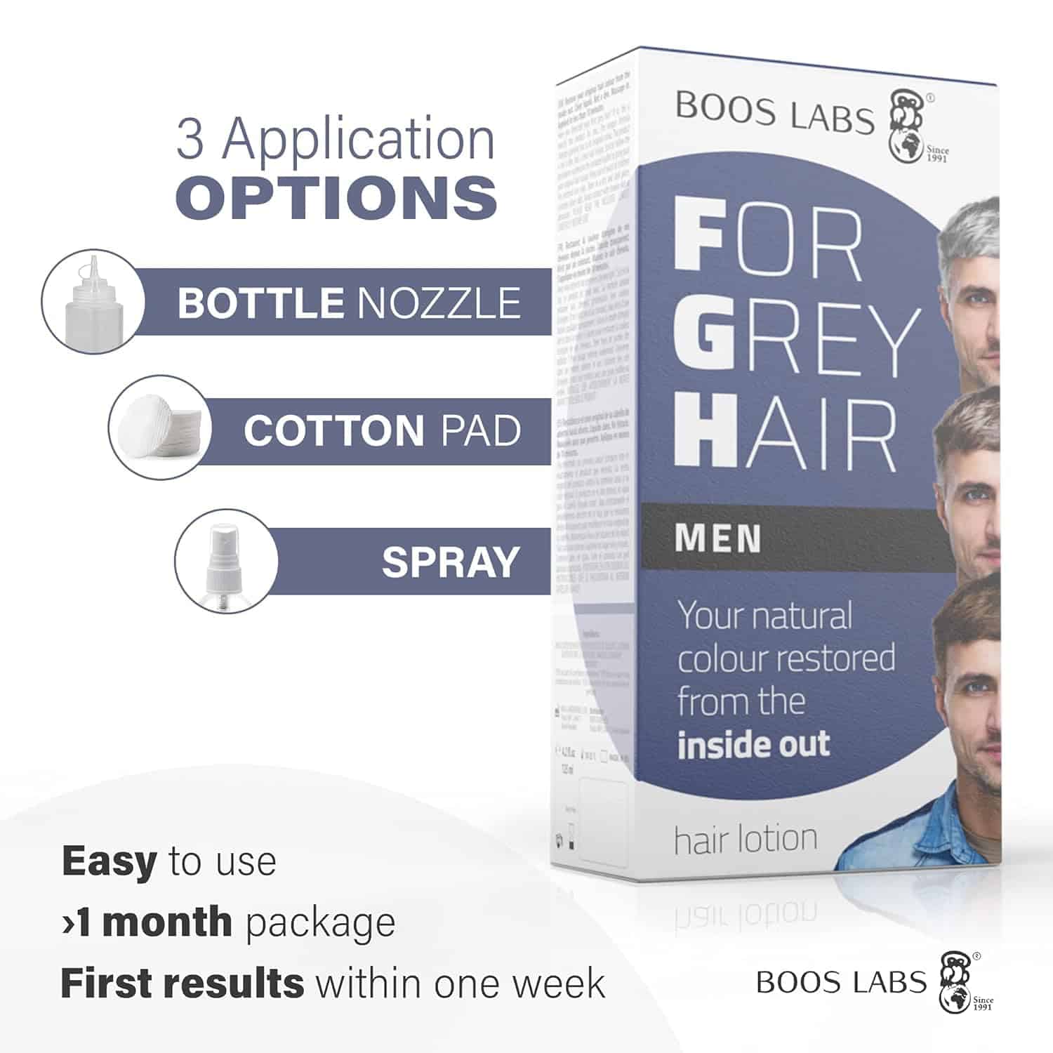 BOOS LABS Para Cabello Gris para Hombres - Recupera Tu - Imagen 3