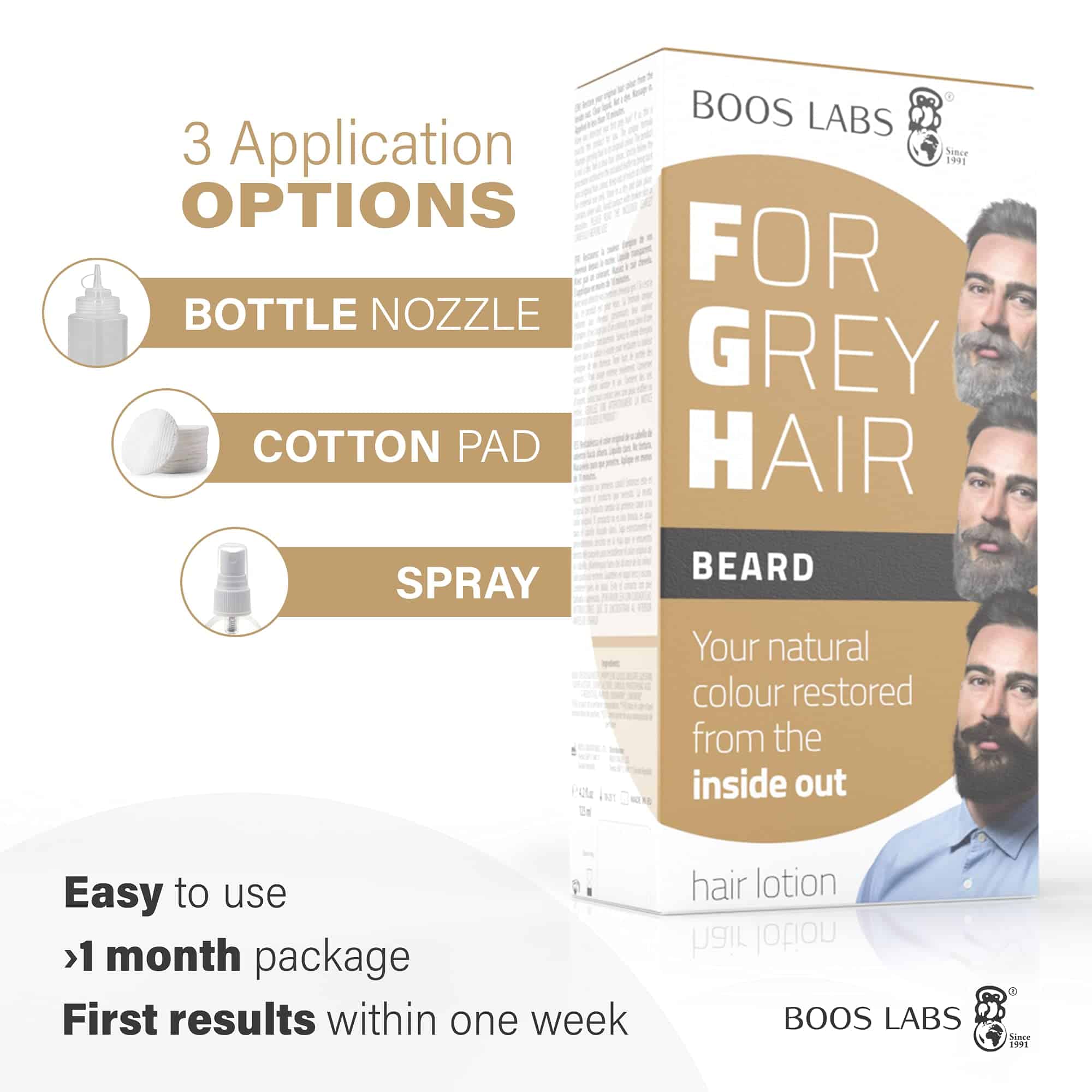 BOOS LABS Para Barba y Bigote Gris - Devuelve Tu Color de - Imagen 4