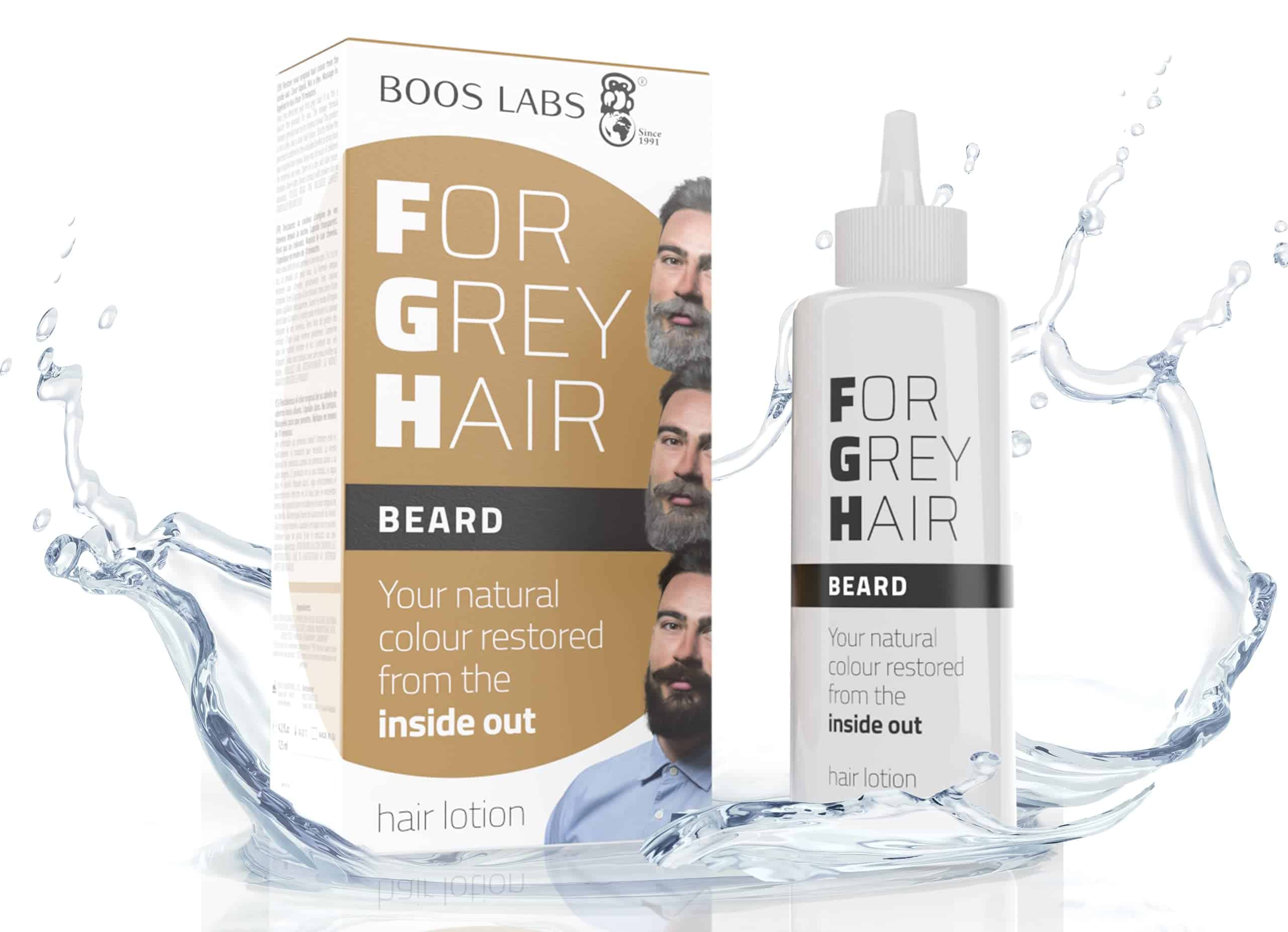 BOOS LABS Para Barba y Bigote Gris - Devuelve Tu Color de