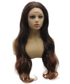 Pelucas Largas Onduladas Medio Mano Atada Ombre Auburn