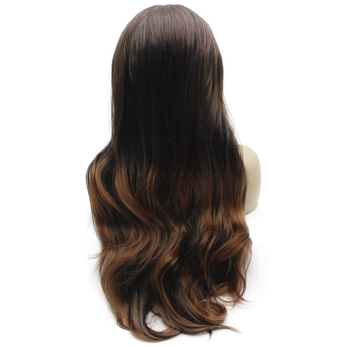 Pelucas Largas Onduladas Medio Mano Atada Ombre Auburn - Imagen 7