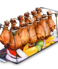 Soporte para muslos de pollo para parrilla con bandeja de