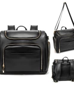 Mochila de cuero para pañales con cambiador - Bolsa de bebé