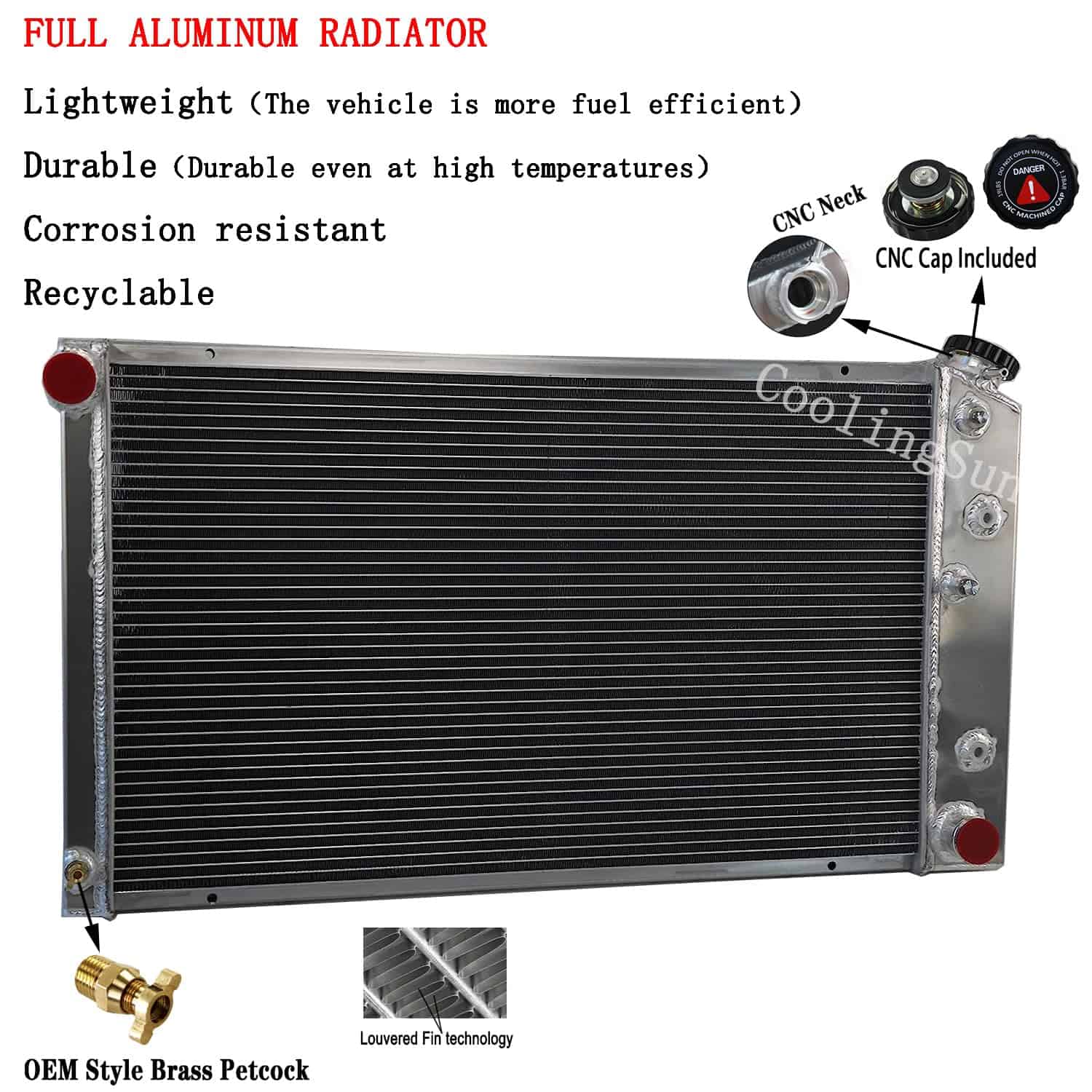 Radiador de aluminio de 3 filas COOLINGBEST para Buick - Imagen 4