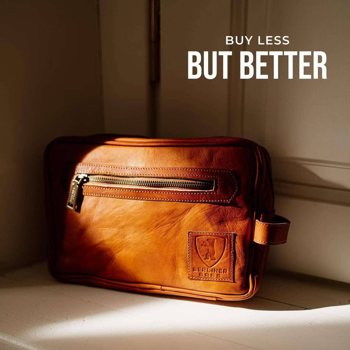 Bolsa de aseo de cuero genuino vintage BERLINER BAGS Paul, - Imagen 10