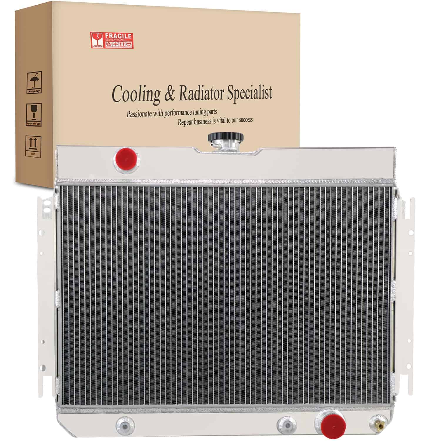 Radiador de aluminio de 3 filas HonorPower para Chevy 63-68