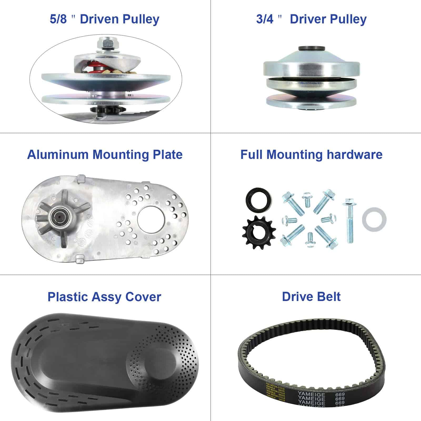 Convertidor de Par 212CC CVT 3/4" Embrague para Go Kart - Imagen 3