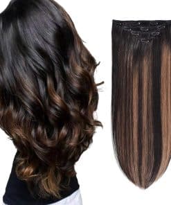 Extensiones de Cabello Clip en Cabello -Negro Natural mezcla