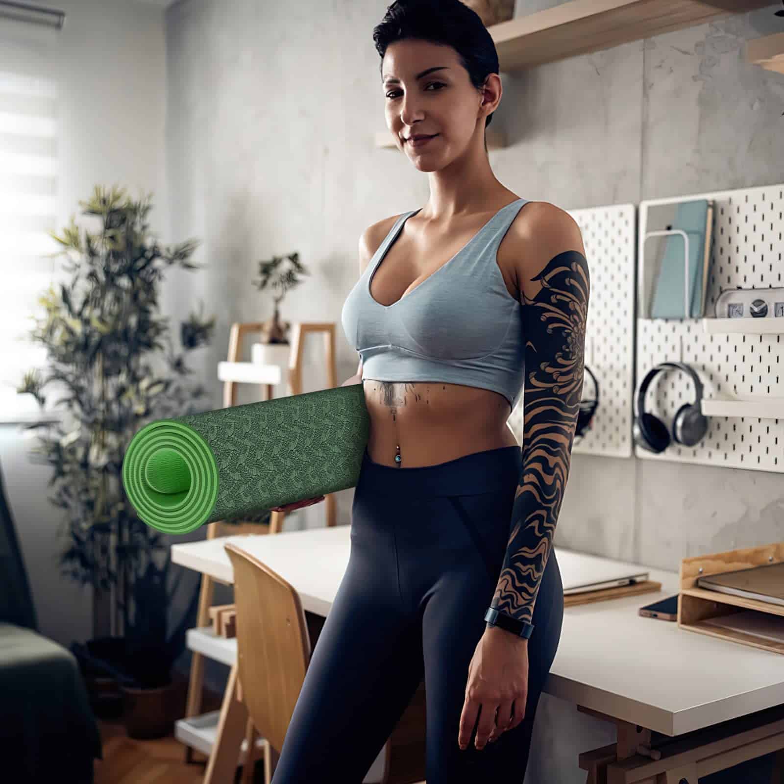 Tapete de Yoga 1/3 pulgada QMKGEC Colchonetas de Ejercicio - Imagen 7