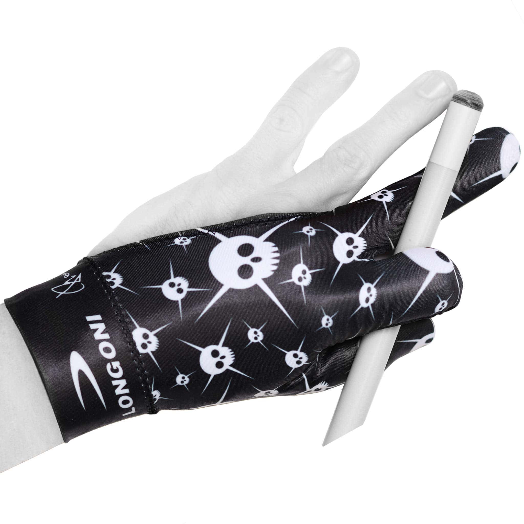 Guante de Billar Longoni Fancy Skull 4 para Mano Izquierda