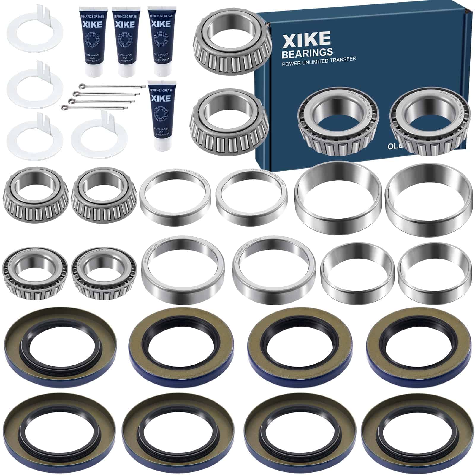 Kit de Buje de Rueda de Remolque XiKe 4 Set Ajusta Ejes de