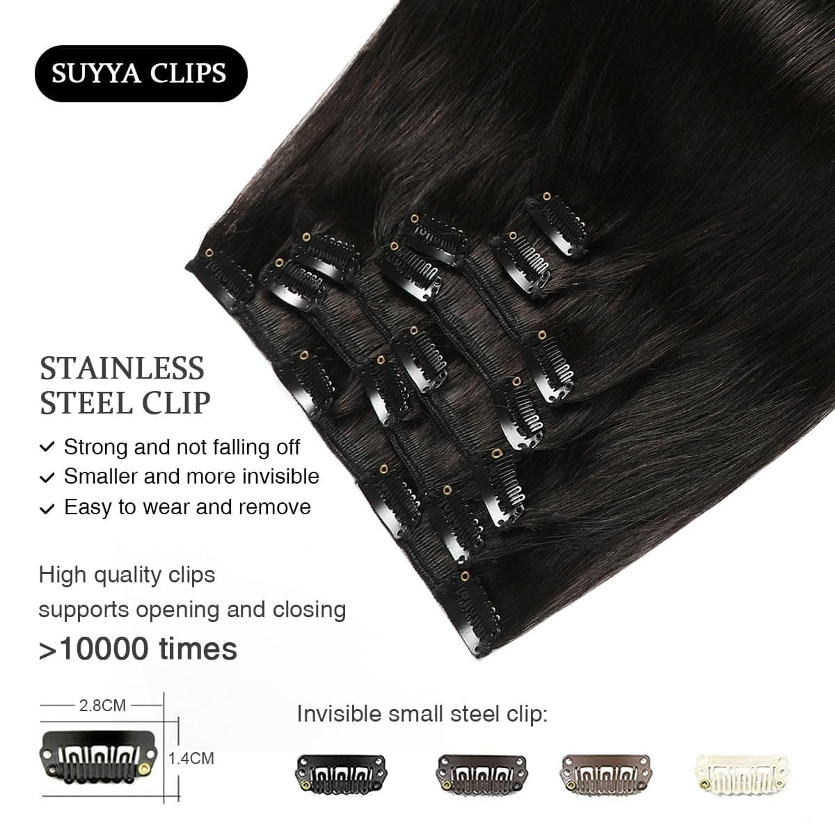 Extensiones de Cabello Clip SUYYA, 14 pulgadas 110g 7 - Imagen 5