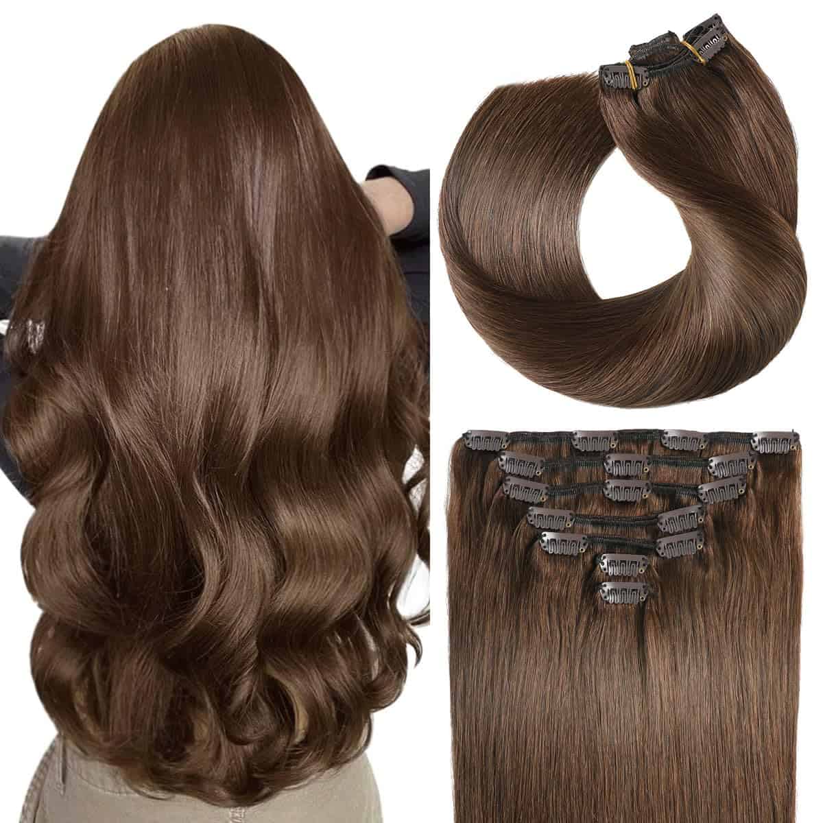 Extensiones de Cabello Clip SUYYA de Pelo Humano Real, 14
