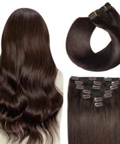Extensiones de Cabello Clip en Cabello -#2 Marrón Oscuro