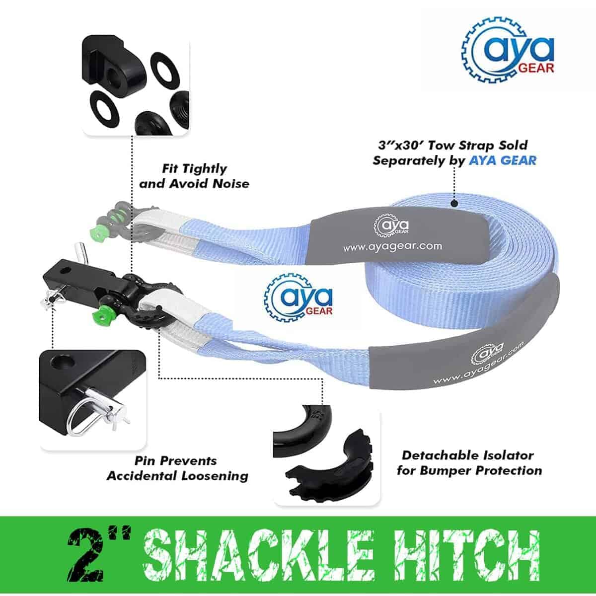 Receptor de enganche Aya Gear de 2 pulgadas con resistencia - Imagen 3