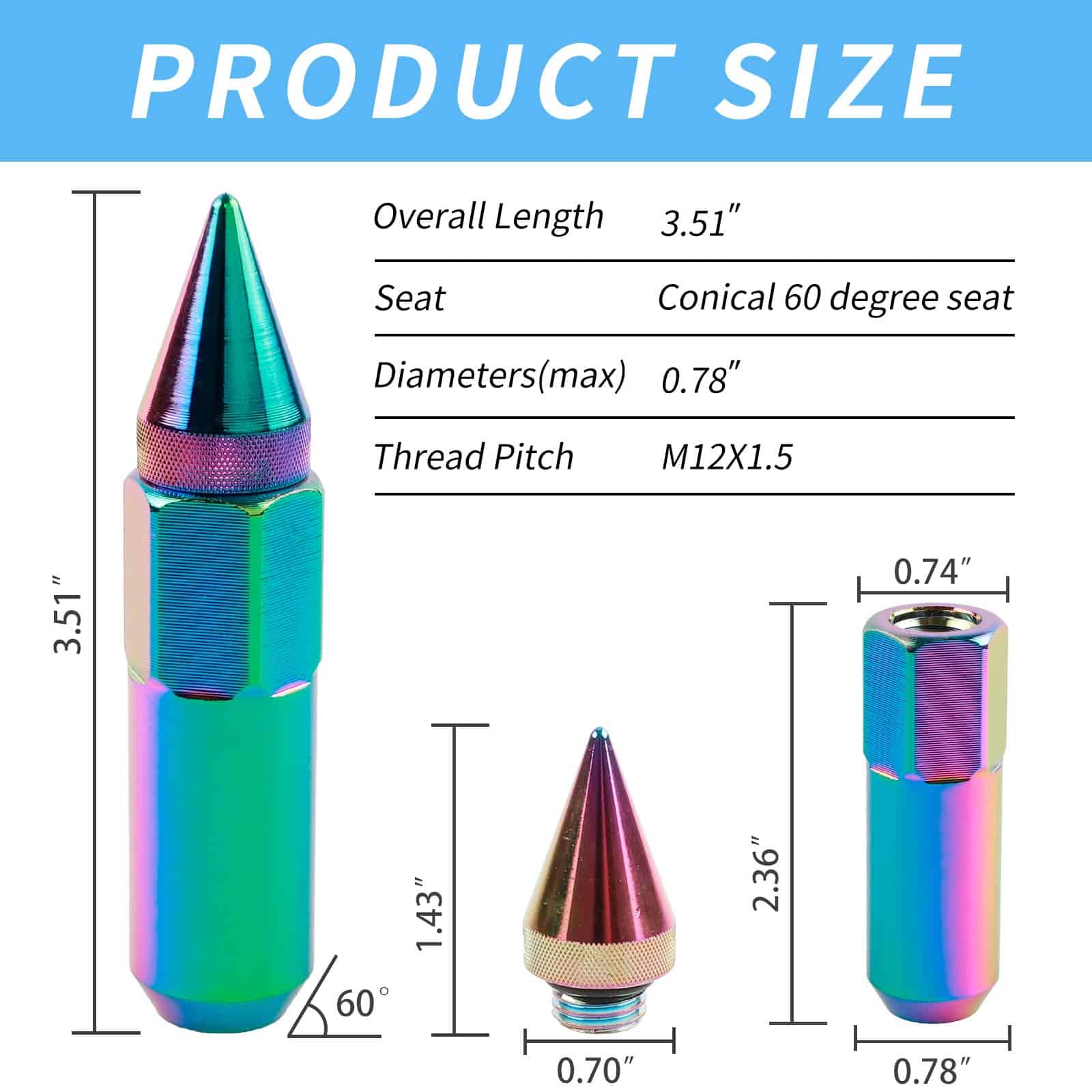 Tuerca de Bloqueo M12X1.5 para Llantas de Aluminio - Imagen 3