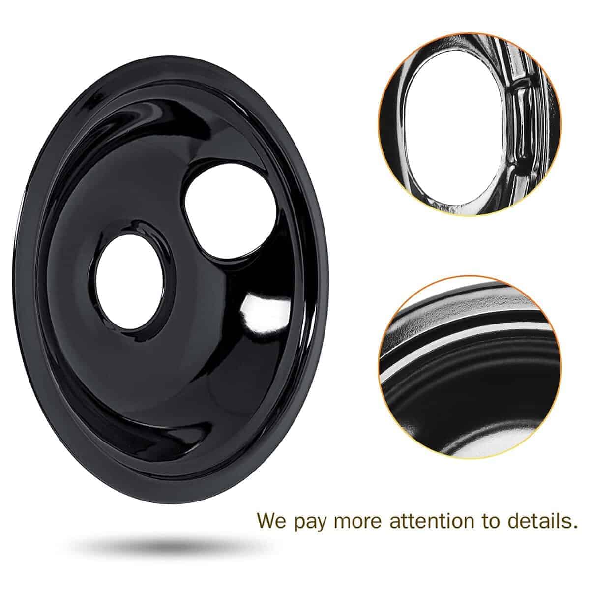 Set de 4 bandejas de goteo de porcelana negra - Imagen 5