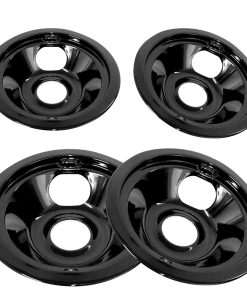 Set de 4 bandejas de goteo de porcelana negra