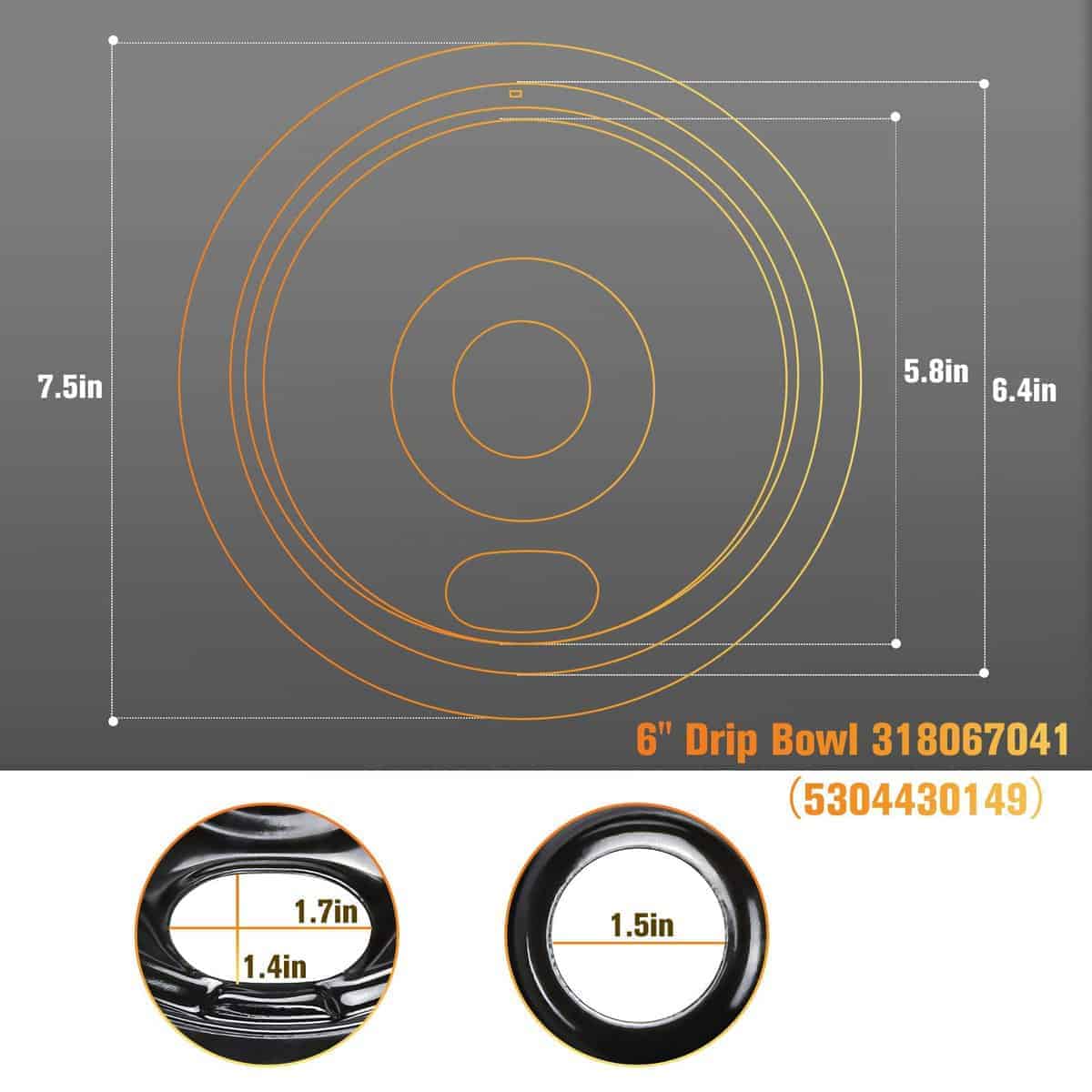 Set de 4 bandejas de goteo de porcelana negra - Imagen 3