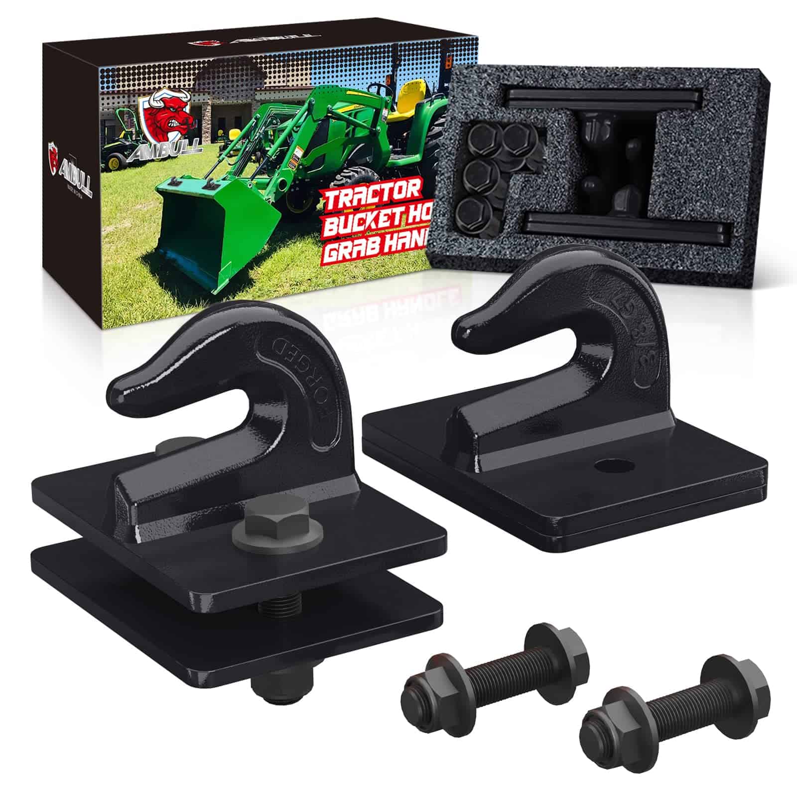AMBULL 2 Pack 3/8" Gancho de Agarre para Cubo de Tractor de
