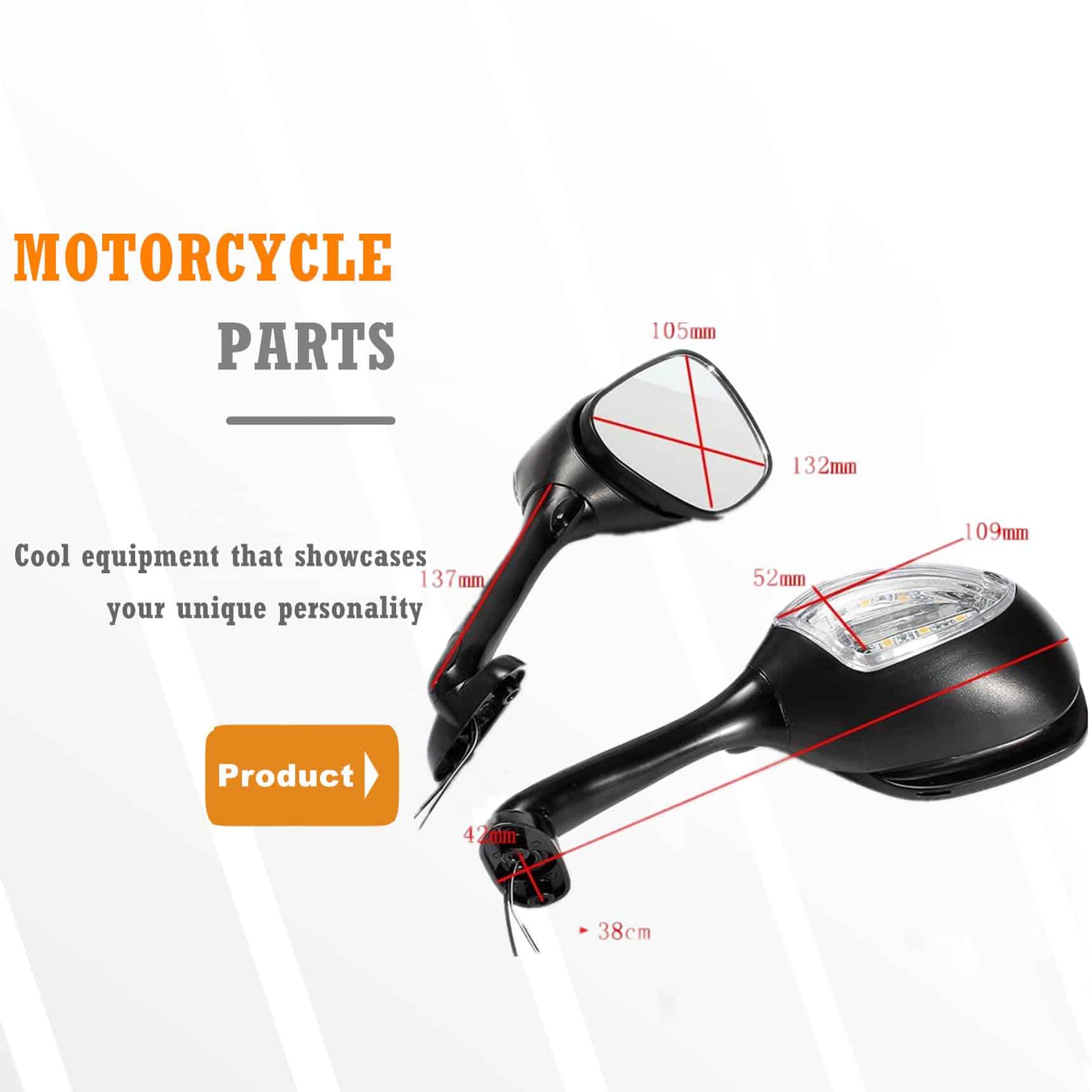 Espejos retrovisores negros con intermitentes de humo para - Imagen 8