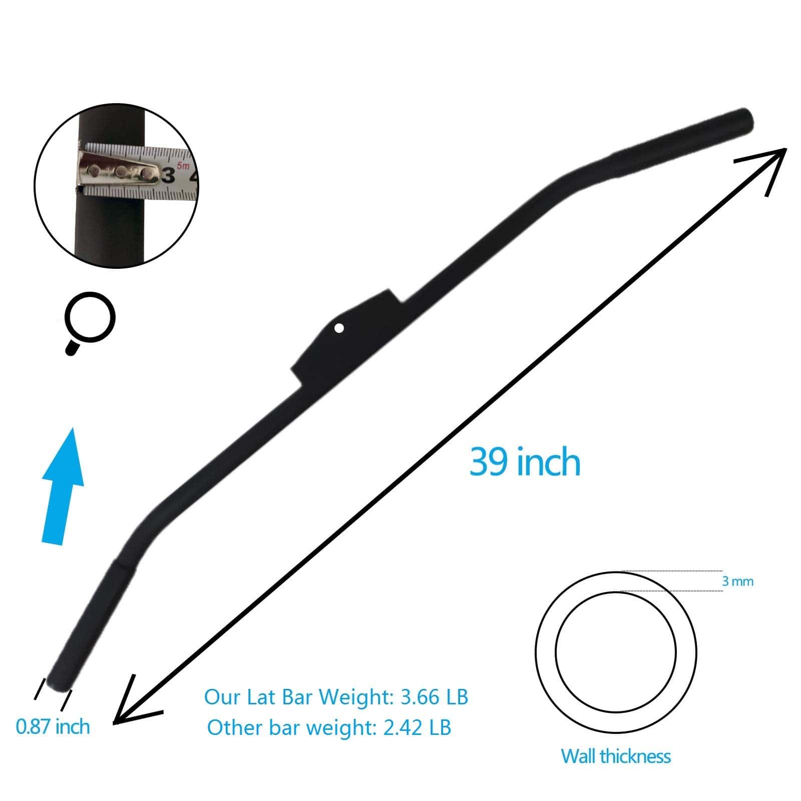 Accesorios de Máquina de Cable Lat Pulldown - Barra de - Imagen 3