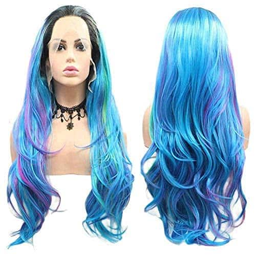 Pelucas de colores para mujeres mezcla de arco iris Pelucas - Imagen 5