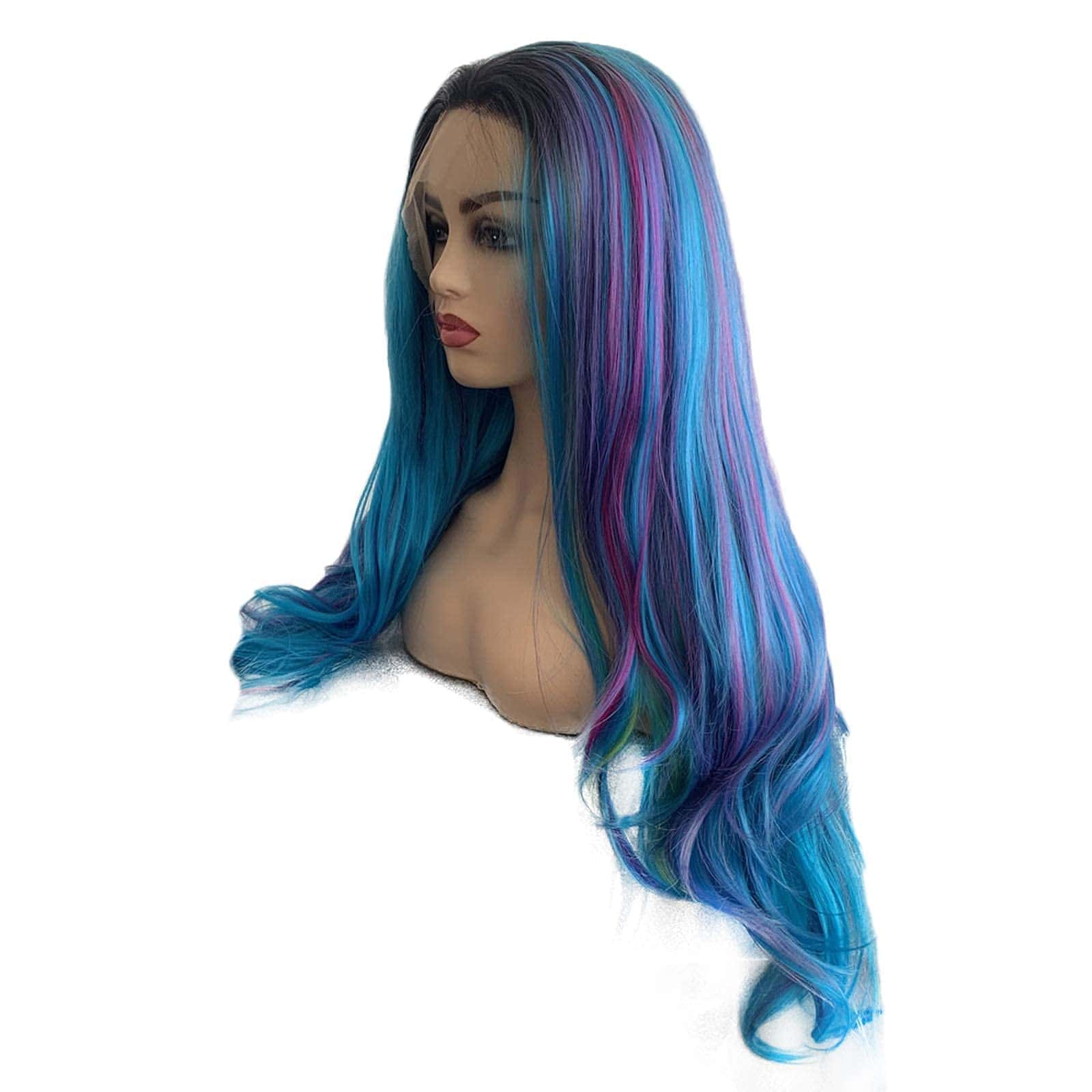 Pelucas de colores para mujeres mezcla de arco iris Pelucas - Imagen 4