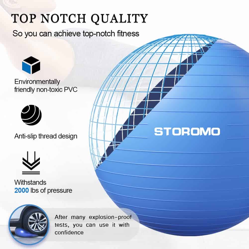 Pelota de Ejercicio STOROMO, Pelota de Yoga -Azul - Imagen 7
