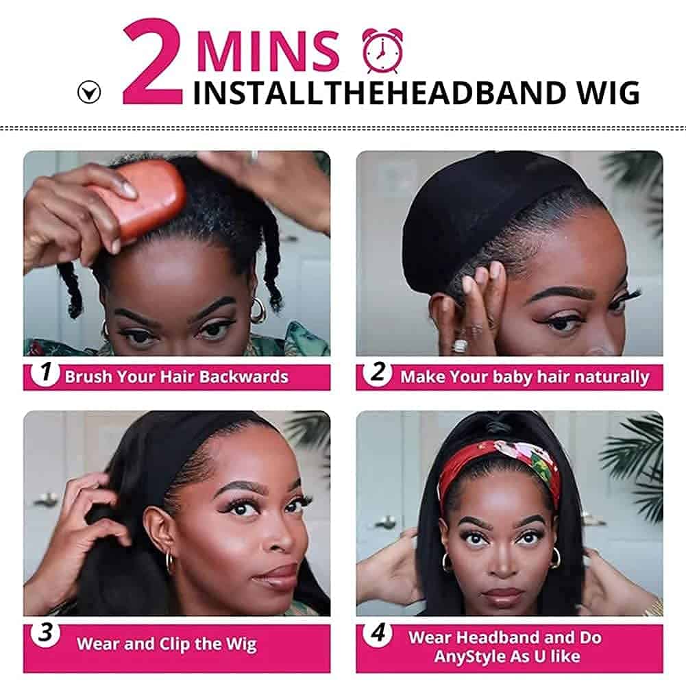 Pelucas de Cabeza con Diadema Ondulado 16 Pulgadas de - Imagen 9