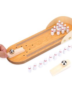 Juego de Bolos Miniatura de Madera para Escritorio, Bowling