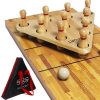 Set de Bolos de Shuffleboard YDDS con 10 Piezas -Natural-Roj