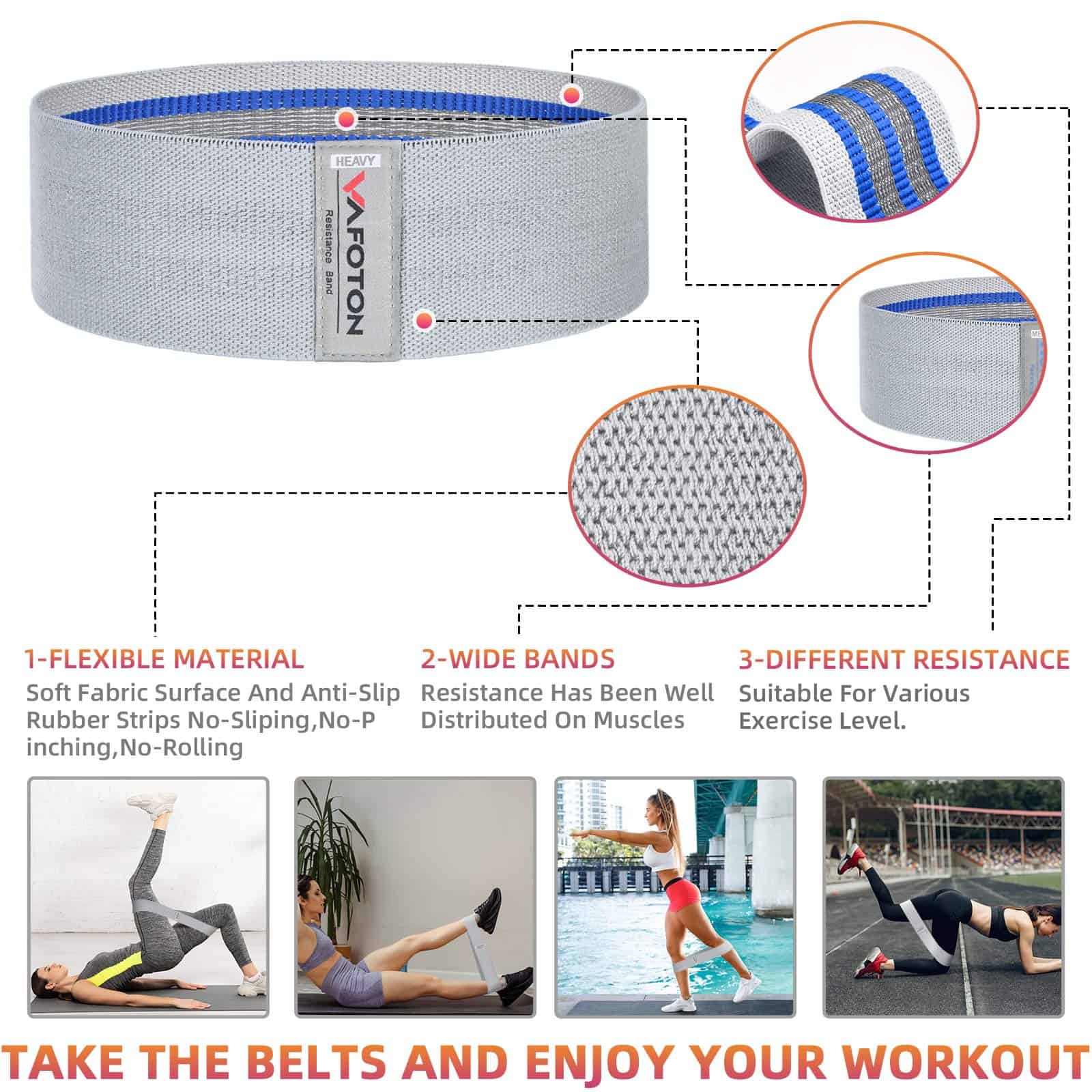 Correa de Ejercicio para Glúteos VAFOTON, Set de Bandas de - Imagen 5