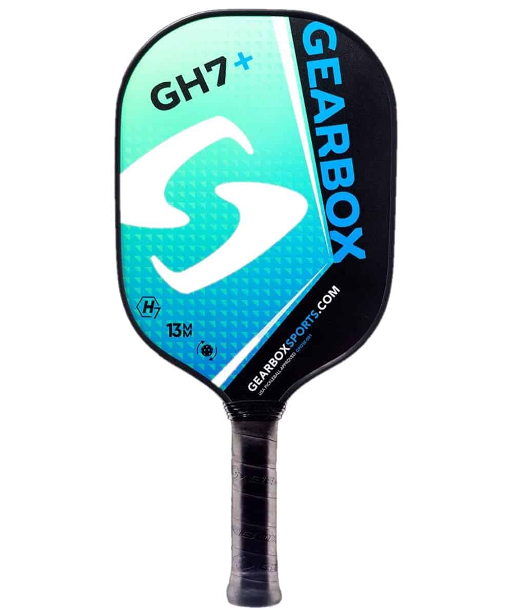 Pala de pickleball Gearbox GH7+, Azul/Verde