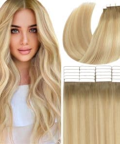 Anrosa Extensiones de Cabello Tape In Balayage 18 Pulgadas