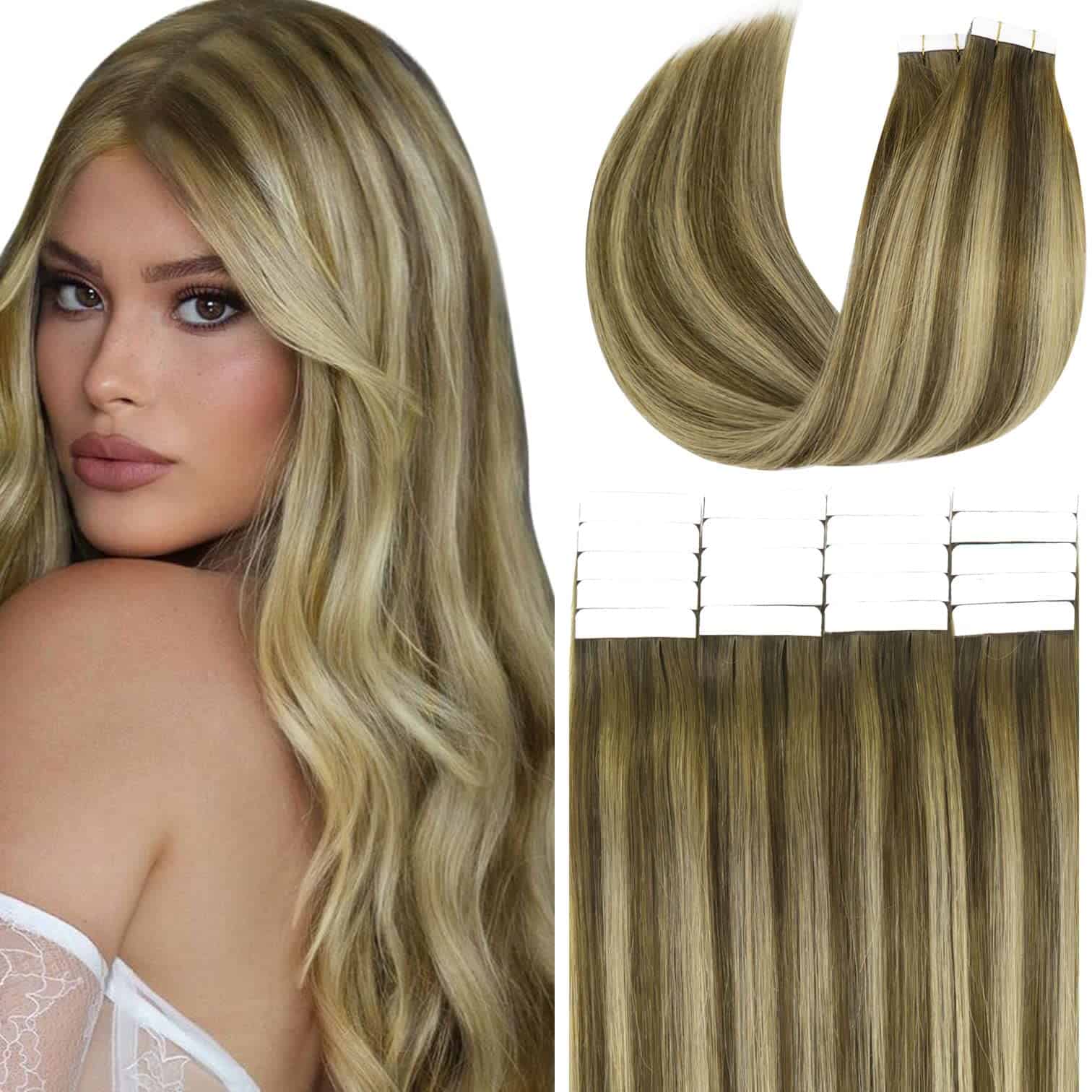 Extensiones de Cabello Tape in de 18 pulgadas de Raíces de