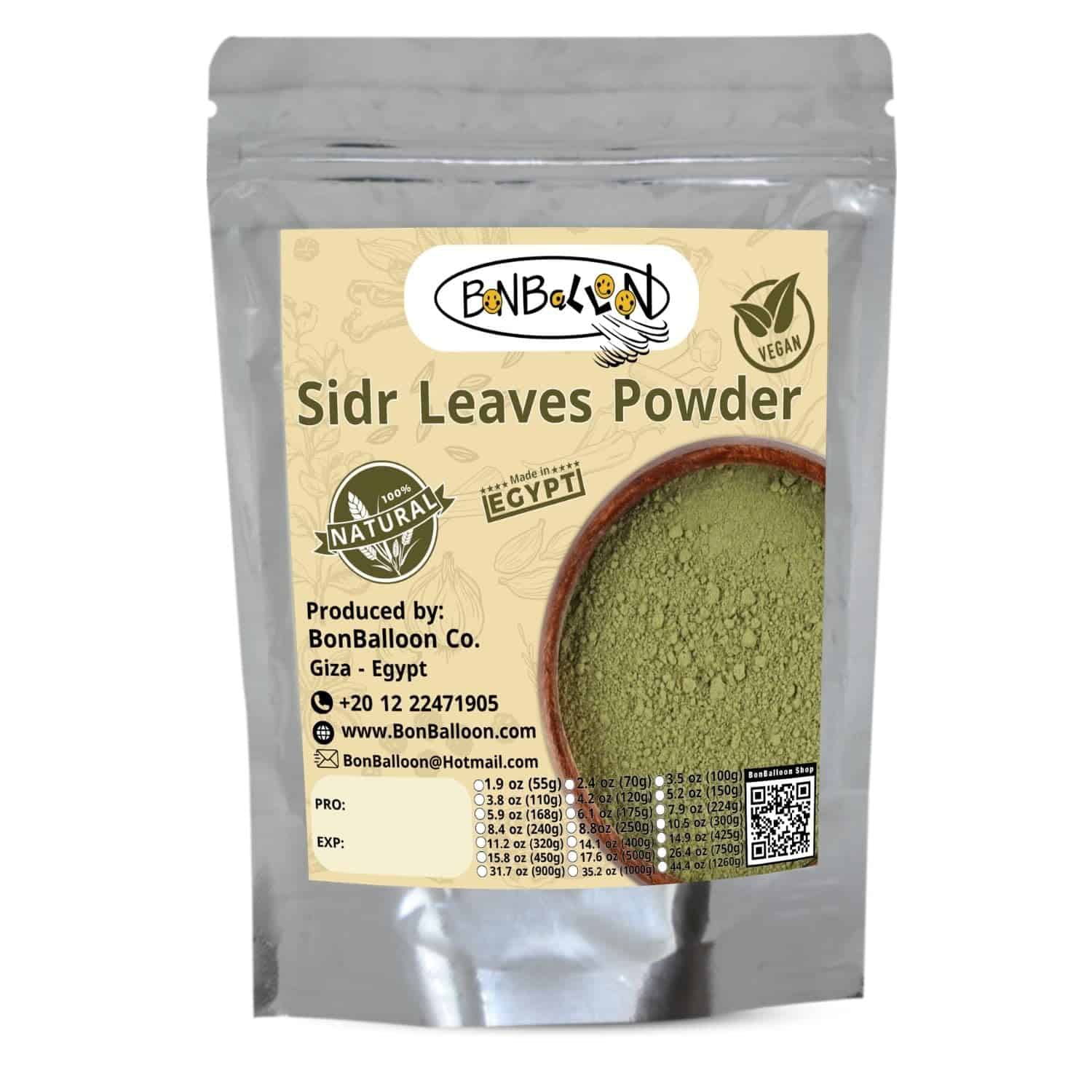 Polvo de Hojas de Sidr al por Mayor Hidratante para el
