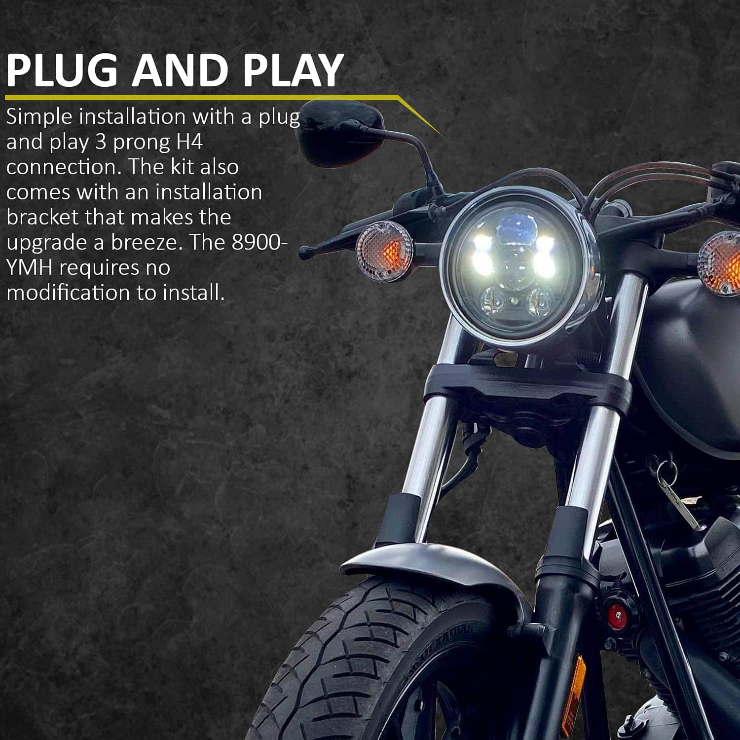 Faros LED cromados Eagle Lights 5 3/4" para modelos Yamaha - Imagen 3