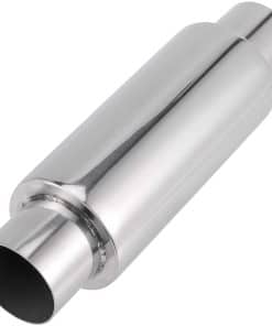 ZEONHAK Resonador de escape de 2.5 pulgadas -Plateado