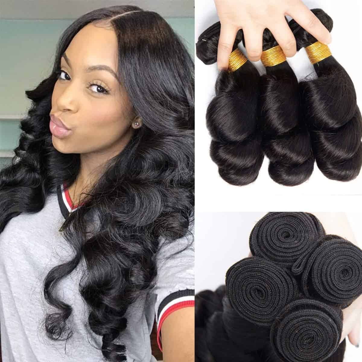 3 Paquetes de Cabello Humano Onda de Agua 8A Grado 100%