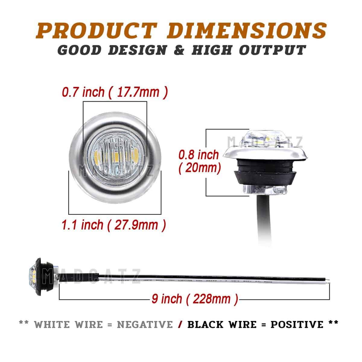 Luces de Marcador Lateral y Señal de Giro LED Ámbar Claro - Imagen 4