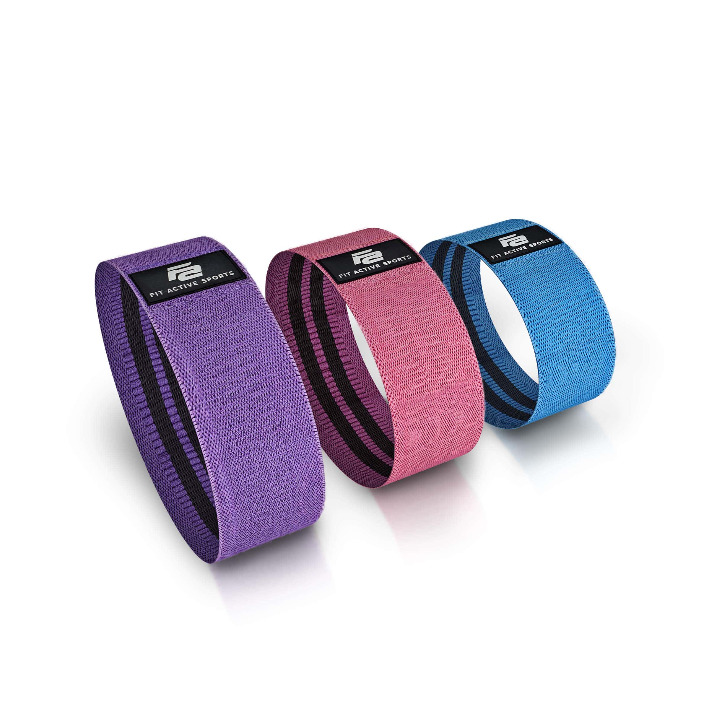 Set de Bandas de Cadera Fit Active Sports de 3. 3 Niveles