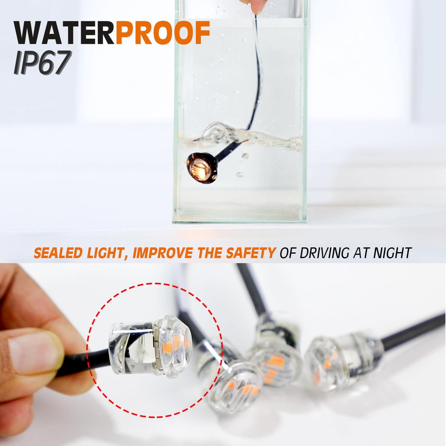 Luces de Marcador Lateral de 3/4 Pulgada Claras con Lente - Imagen 4