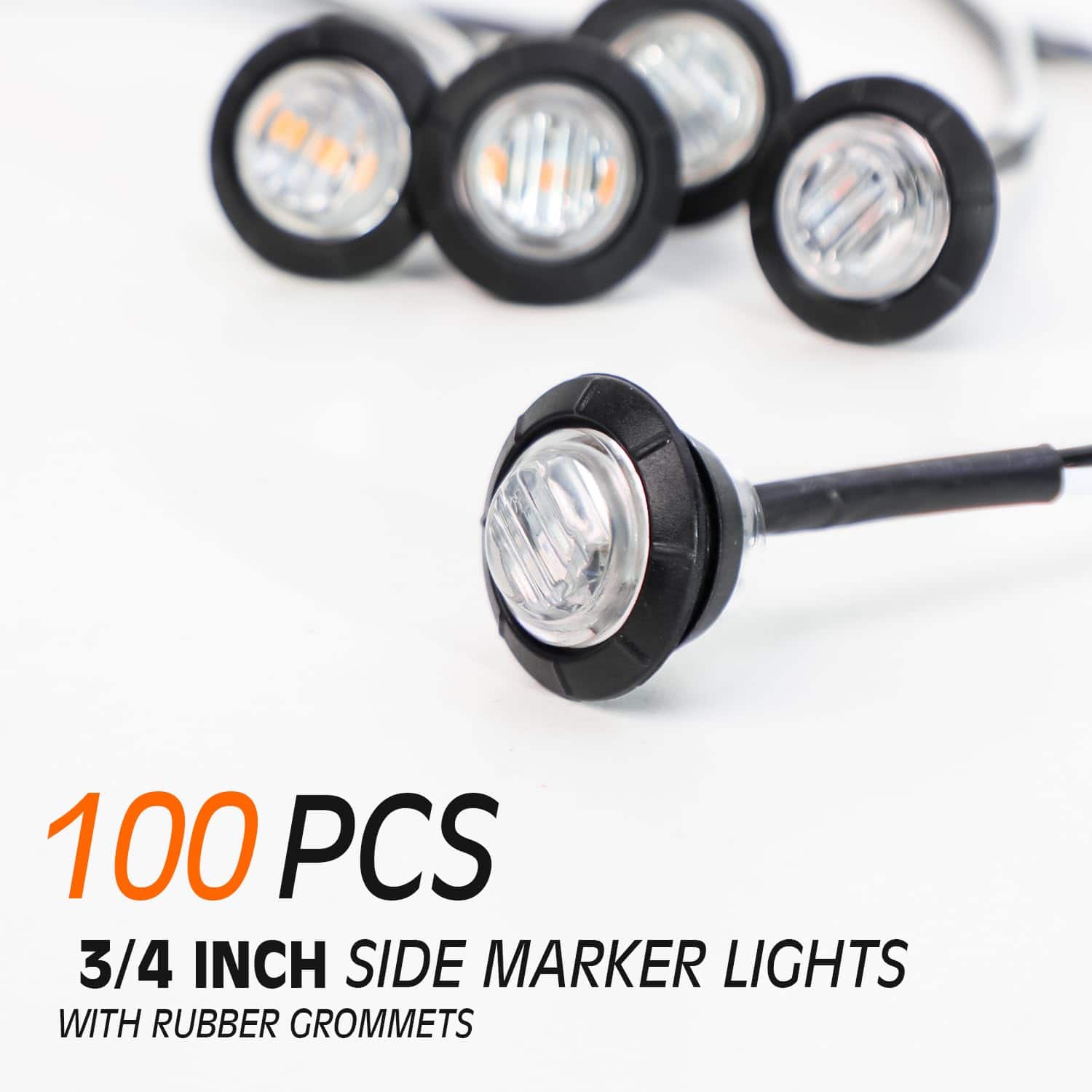 Luces de Marcador Lateral de 3/4 Pulgada Claras con Lente - Imagen 8