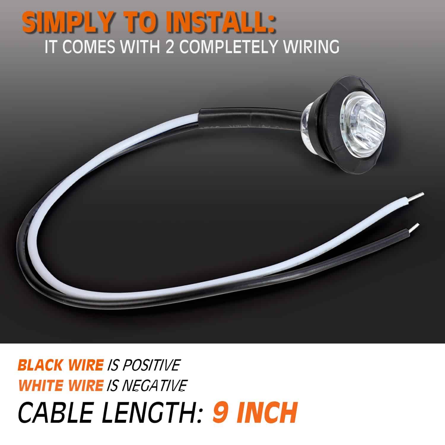 Luces de Marcador Lateral de 3/4 Pulgada Claras con Lente - Imagen 5