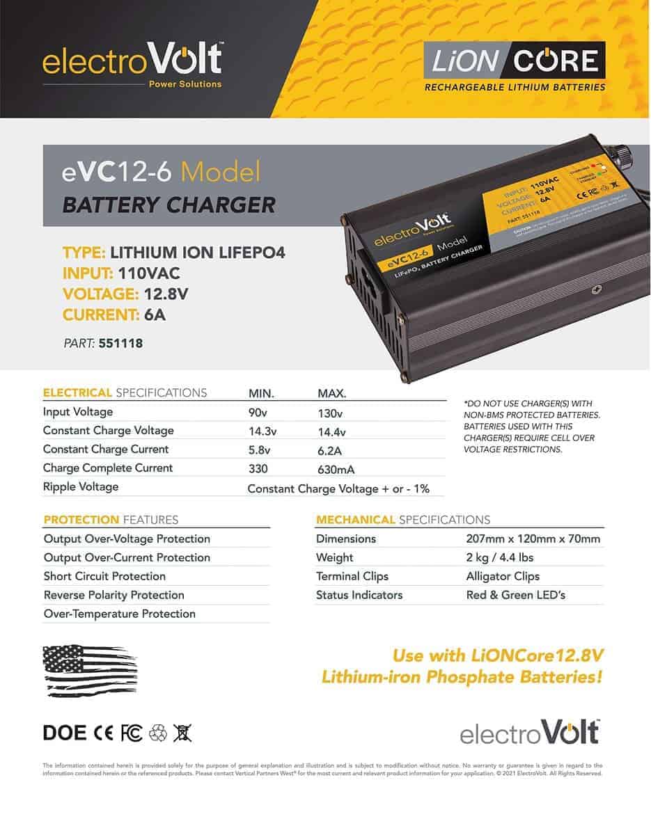 Cargador de batería Li-ion LiFePO4 electroVolt con pinzas - Imagen 5