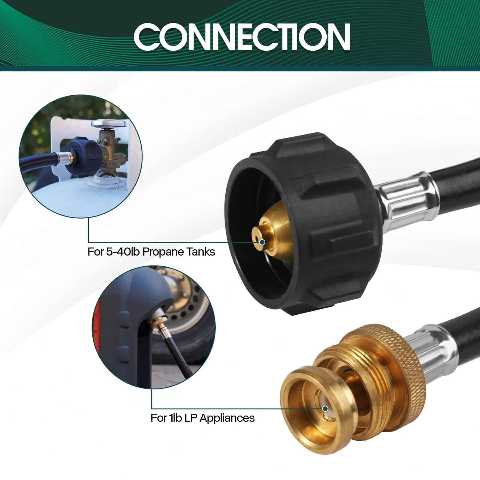 Manguera de Propano KOMAN - Adaptador de 8 pies, - Imagen 9