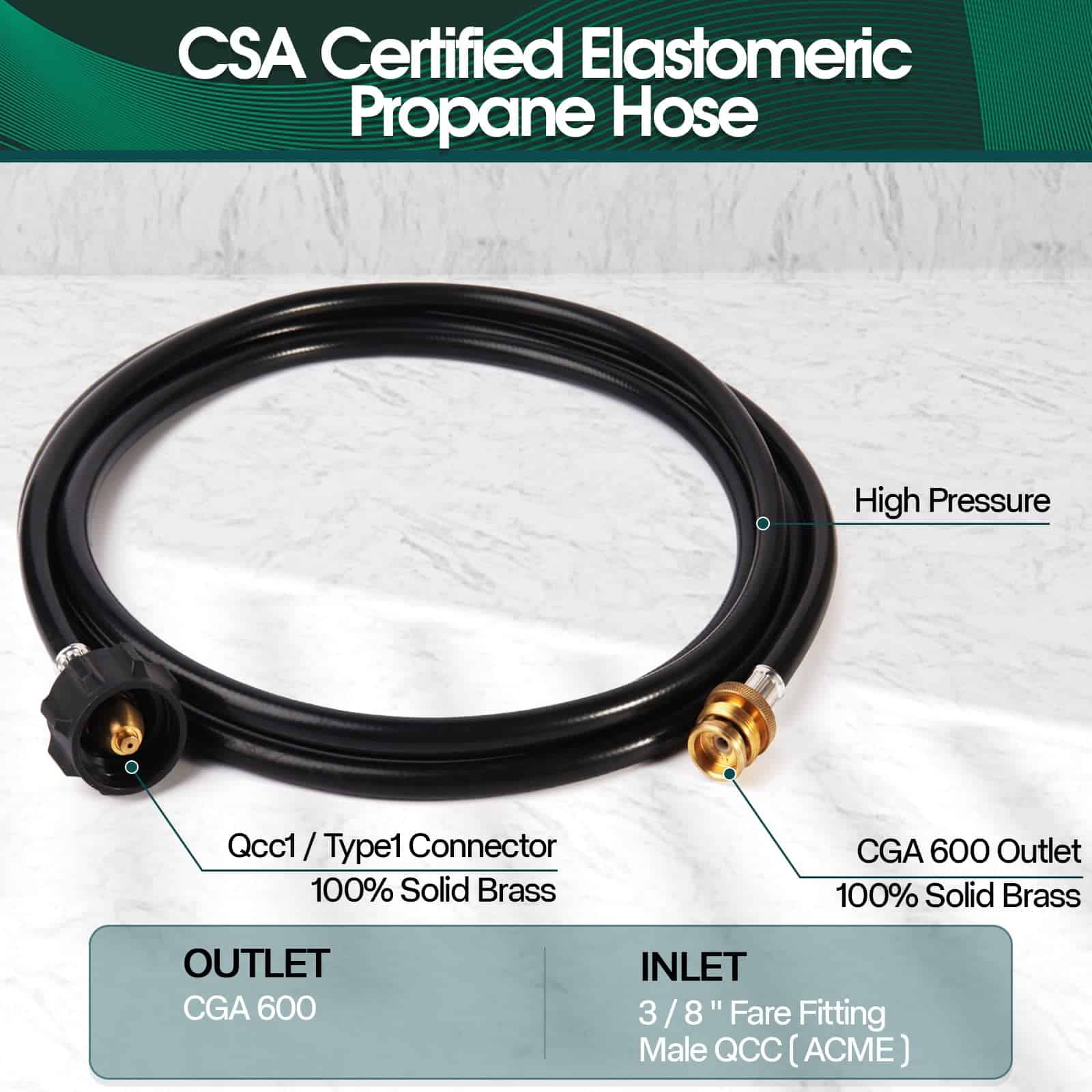 Manguera de Propano KOMAN - Adaptador de 8 pies, - Imagen 7