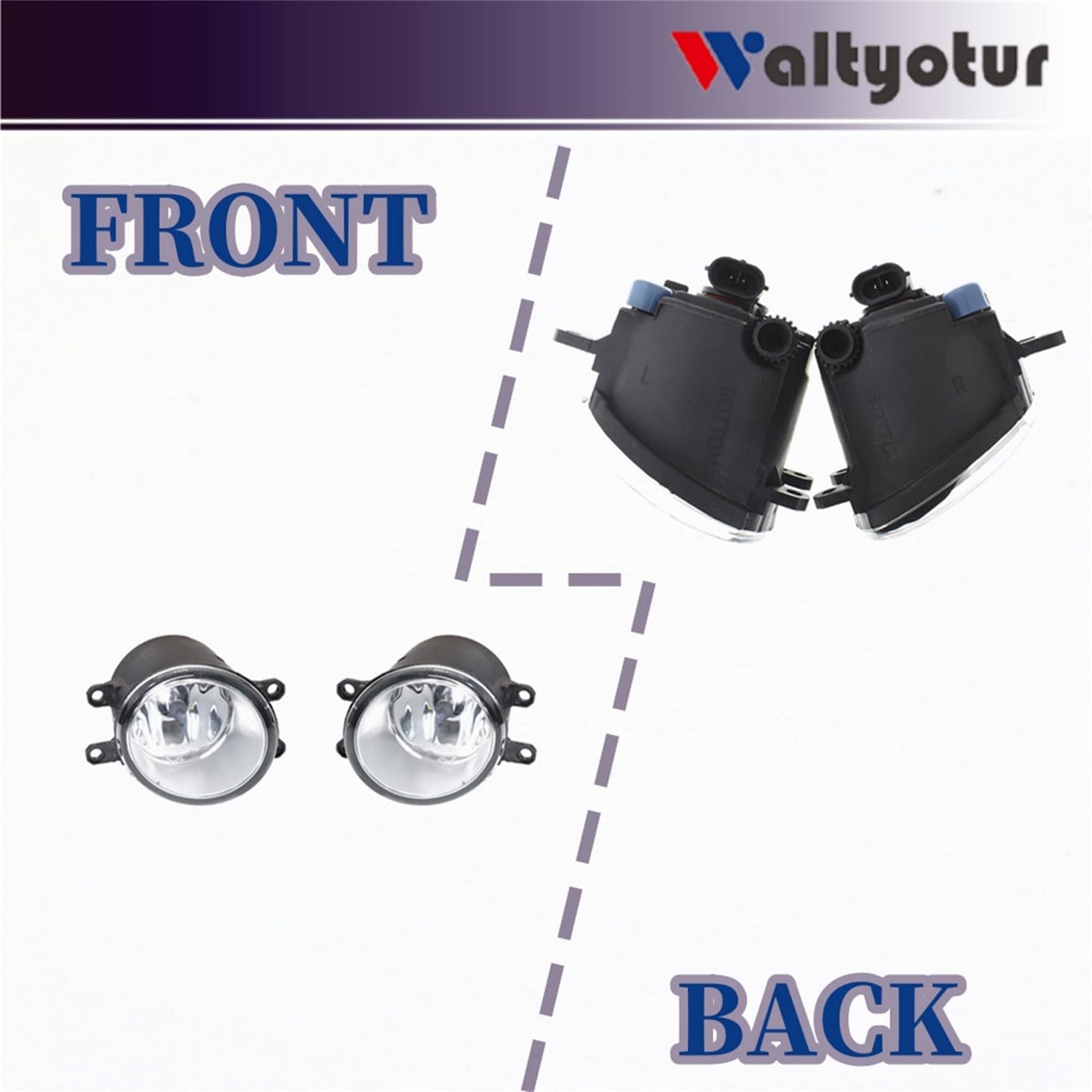 Par de Luces de Niebla Claras de Parachoques para Yaris 4Dr - Imagen 5